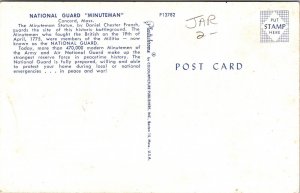 National Guard Minuteman Concord Massachusetts MA Postcard UNP VTG Plastichrome 