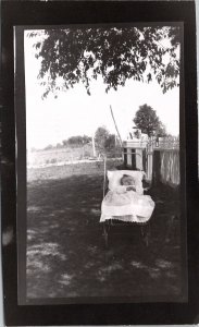 RPPC Lee Norman Little Baby in Stoller Picket Fence Postcard X3