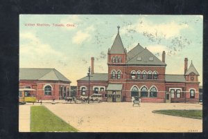 TOLEDO OHIO UNION RAILROAD DEPOT TRAIN STATION 1911 VINTAGE POSTCARD