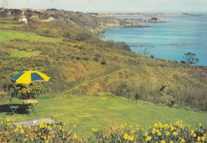 Guiness Umbrella at Guernsey 1960s Postcard