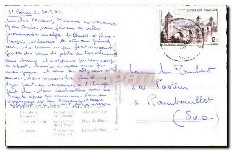 Old Postcard Saint Palais sur Mer La Grande Plage