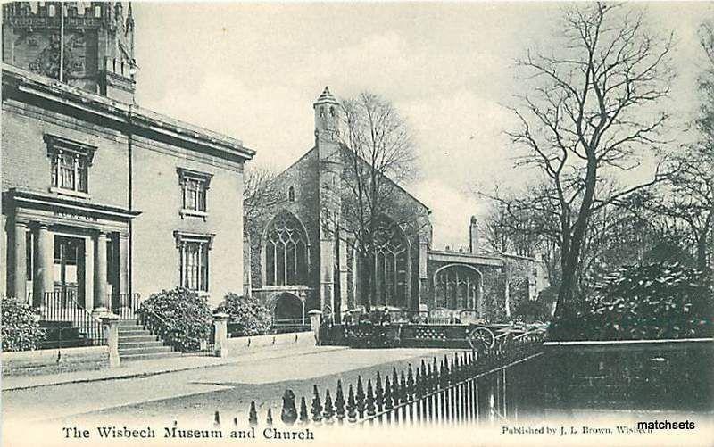 UK The Wisbech Museum & Church J.L. Brown Black White 1263 postcard