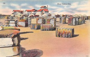 Busy Cotton Gin Cotton Farming View Postcard Backing 