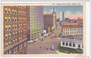 Aerial View, Famous Five Points, Atlanta, Georgia 1950