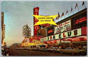 Las Vegas Nevada 1964 Postcard Casino Center Fremont Nevada Club