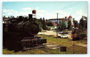 HARBOR SPRINGS, Michigan MI ~ Roadside HARBOR INN Locomotive c1960s  Postcard