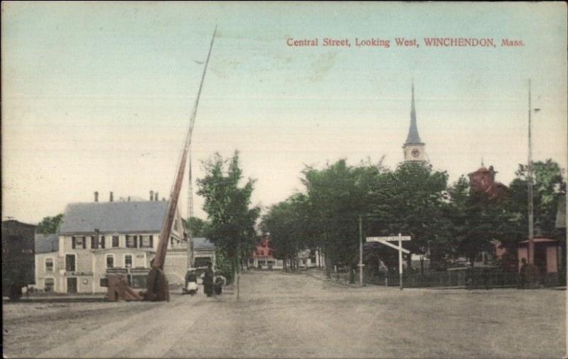 Winchendon MA Central St. Looking West c1910 Postcard