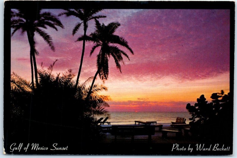 Postcard - The Gulf of Mexico Sunset from Treasure Island, Florida 