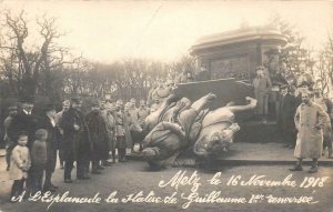 RPPC Metz 1918 L'Esplanade la Statue de Guillaume WWI Vintage Photo Postcard