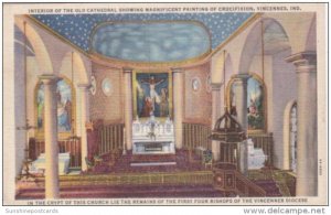 Church Interior Of The Old Cathedral Showing Painting Of Crucifixion Vincenne...