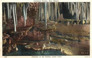 Vintage Postcard 1940 Carlsbad Cavern Fountain Of Fairies Lower Cave New Mexico