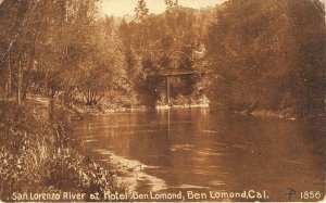 SAN LORENZO RIVER Hotel Ben Lomond, Santa Cruz County CA c1910s Vintage Postcard