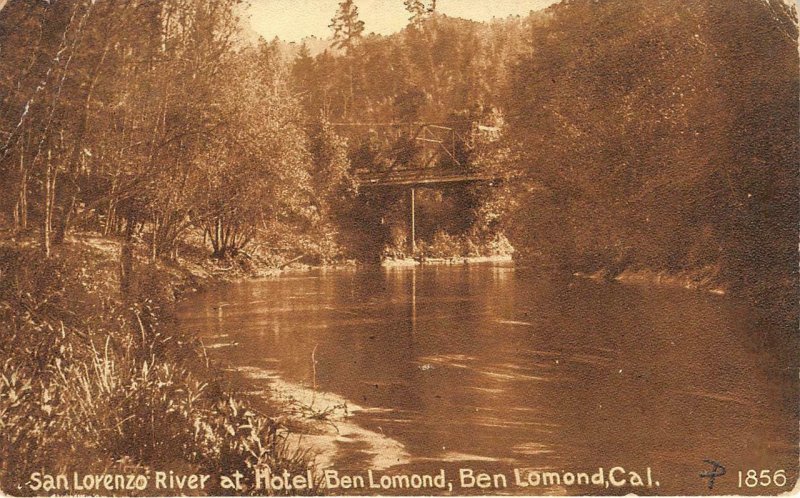 SAN LORENZO RIVER Hotel Ben Lomond, Santa Cruz County CA c1910s Vintage Postcard
