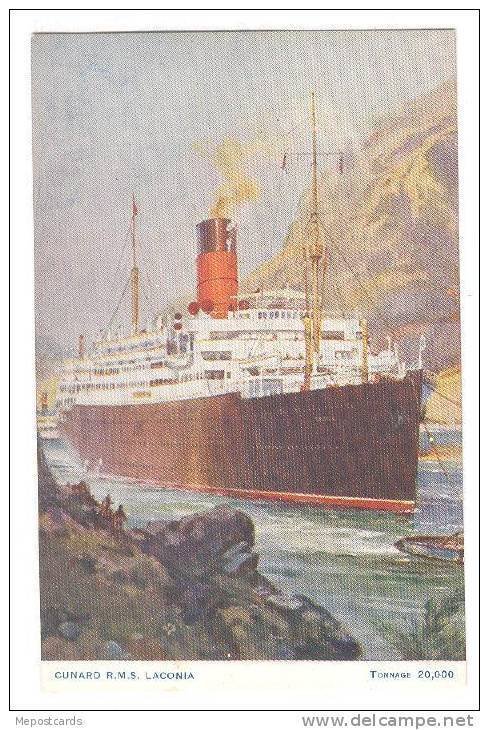 Oceanliner/Ship/Steamer, Cunard R. M. S. Laconia, Tonnage 20,000, 1900-1910s