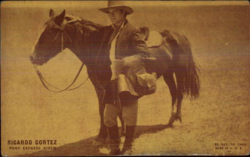 Cowboy Actor Arcade Exhibit Card c1920s-30s RICARDO CORTEZ