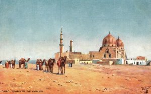 Vintage Postcard 1910s Tombs of The Khalifs Cairo Egypt Pub Truck & Sons Oilette