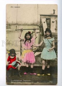 227080 Fun Fair Street children circus tinted photo postcard