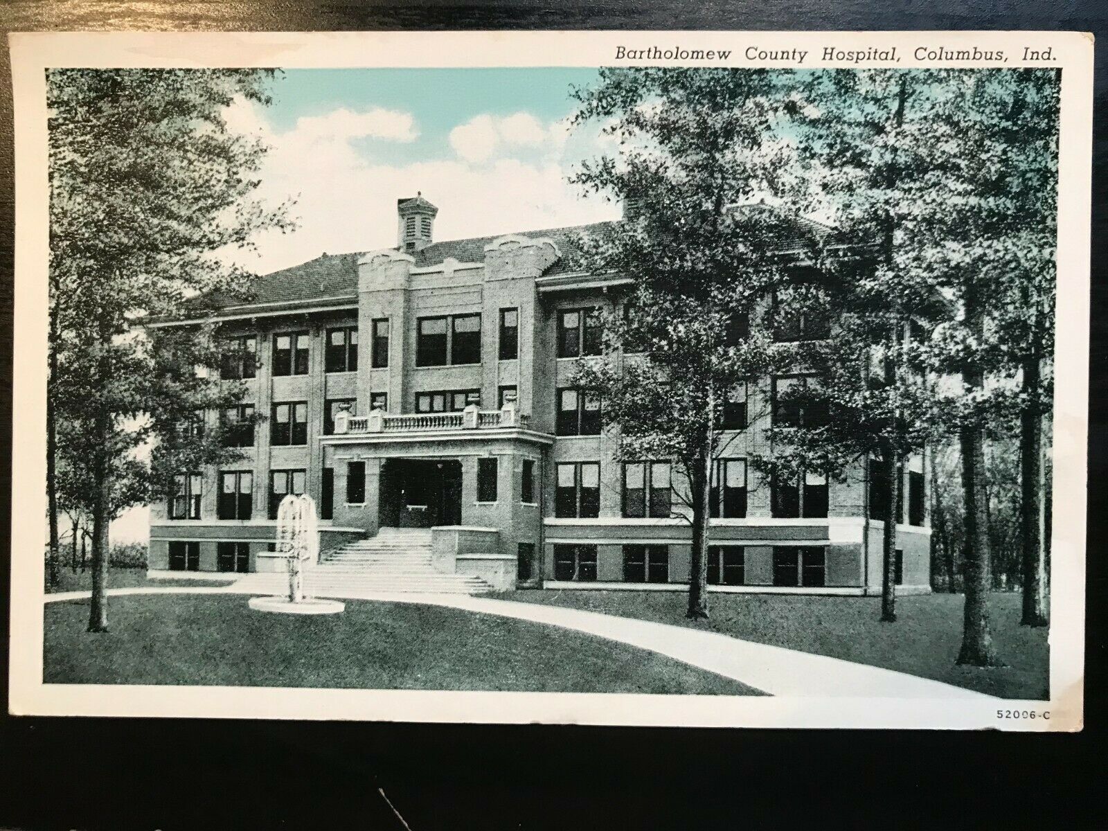 Vintage Postcard 19151930 Bartholomew County Hospital Columbus Ind