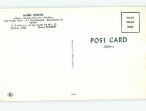 Unused Pre-1980 OLD CARS & ATHENS MOTEL Athens Ohio OH M0661