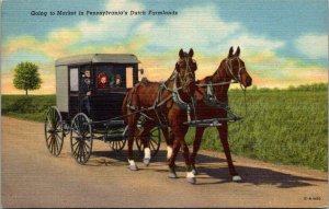 Pennsylvania Amish Country Amish Family Going To Market Curteich