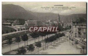 Old Postcard La Bourboule The Church Entrance Boulevard from City Hall