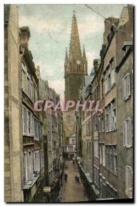 Old Postcard Saint Malo main street