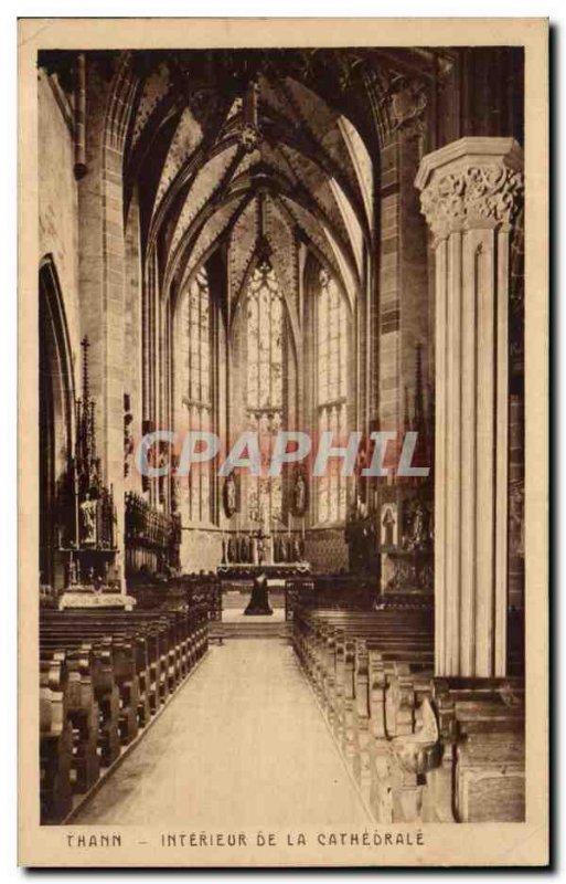 Old Postcard Thann Interior De La Cathedrale