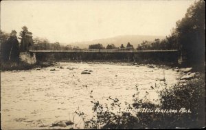 New Portland Maine ME Suspension Bridge Eastern Illus Vintage RPPC PC