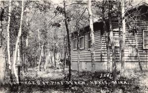 D93/ Nevis Minnesota Mn Real Photo RPPC Postcard 1937 Cottages Pine Beach