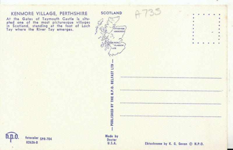 Scotland Postcard - Kenmore Village - Perthshire - Ref 15591A