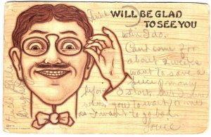 Will Be Glad to See You, Man with Glasses, FS Backus, Used 1907