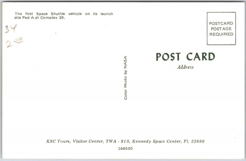 Space Shuttle Vehicle on Launch Site Pad A at Complex 39 Postcard