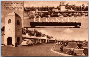 Fresno CA-California, Motel El Rancho Highway 99 at Roeding Park, Postcard