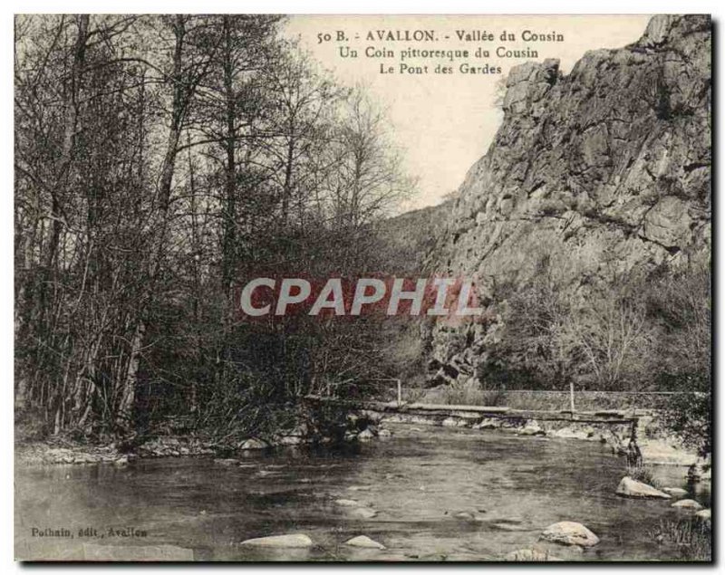Old Postcard Avallon Vallee Du Cousin Cousin From A Corner Picturesque Bridge...