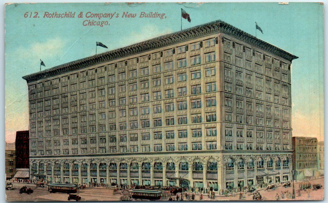 Postcard Rothschild & Company's New Building, Chicago United States