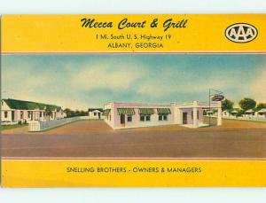 Linen MECCA COURT MOTEL & RESTAURANT Albany Georgia GA u8780