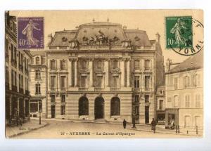 236500 FRANCE AUXERRE Caisse d'Epargne BANK 1928 RPPC Ethiopia