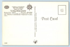 Bronx New York NY Postcard Town Country Motor Lodge New England Thruway c1960