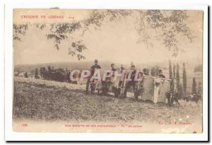 Old Postcard A battery of our wonderful 75 in action (militaria soldiers)