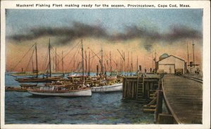 Provincetown Massachusetts MA Cape Cod Mackerel Fleet c1920s-30s Postcard