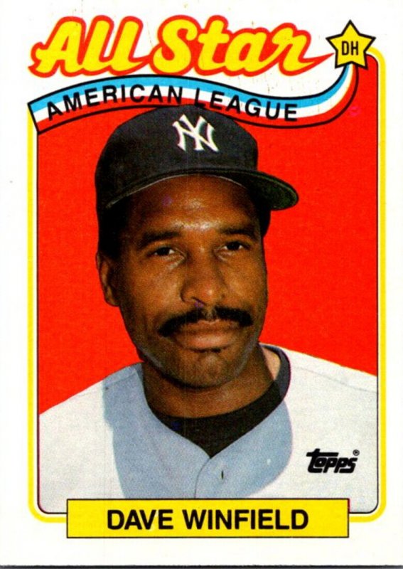 1989 Topps Baseball Card American League All Star Dave Winfield sun0283