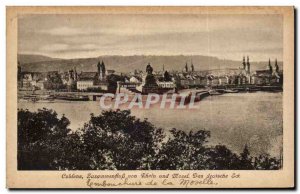 Postcard Old Coblenz Zusammenfluss Von Rhein Mosel Und Das Deutsche Eck