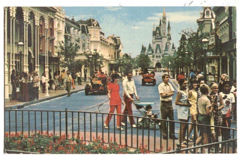 Postcard Walt Disney World Main Street USA 1972 Orlando FL