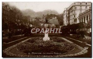 Old Postcard Menton The Public Garden