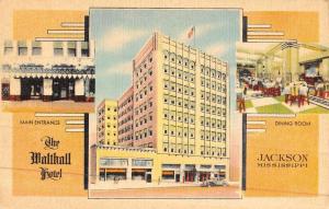 Jackson Mississippi Walthall Hotel Multiview Antique Postcard K47527