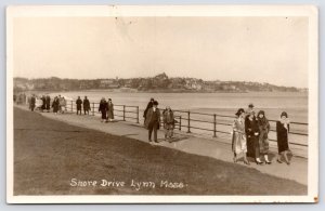 Lynn MA 4 Shore Drive Fashionable Flappers  w/Cloche Hats & Fur Coats RPPC c1929