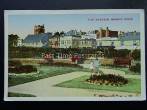 Sussex BOGNOR REGIS Pier Gardens shows WATERLOO INN & CORNER HOUSE Old Postcard