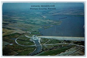 1991 Aerial View Kirwin Reservoir Exterior Phillips County Kansas Lake Postcard