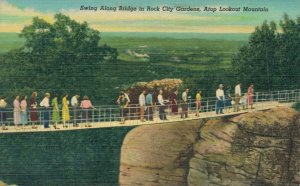 USA Swing Along Bridge in Rock City Gardens Atop Lookout Mountain Postcard 07.35