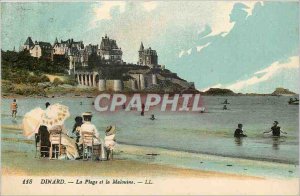 Old Postcard The Dinard Beach and Malouine